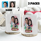 Valentine's Day Mug 2 Packs Custom Photo&Name Mugs 11OZ