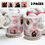 Valentine's Day Love Heart Mug 2 Packs Custom Photo Pink Mugs