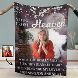 Custom Memorial Blanket with Photos for Loss of Loved One Personalized Sympathy Blanket for Loss of Dad Mom Husband Wife