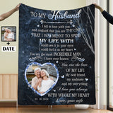 Personalized to My Husband Blanket Custom Photo&Date Ultra-Soft Micro Fleece Blanket Valentines Day Wedding Anniversary Gifts