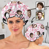 Custom Face Shower Cap Love Heart Waterproof Hat Valentine's Day Gifts