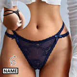 Customized Name Crystal Letter Lace Flowers Panties Women Underwear Briefs Thong Transparent Lingerie G string Intimates Girls Gift(DHL is not supported)