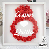 Custom Name Ring Flower Shadow Box Personalized Cover Flower Shadow Box Display Valentine's Day Gifts