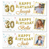 Custom Name,Age,Occasion Wedding Banner Birthday Banner Personalized 18th 30th 40th 50th Photo Party Poster Decoration