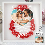 Custom Photo&Name Ring Flower Shadow Box Personalized Cover Flower Shadow Box Display Valentine's Day Gifts