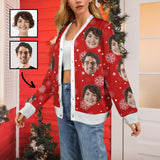 Custom Face Snowflake Ugly Christmas Cardigan Ugly Sweater Photo Season's Greetings Gift For Family