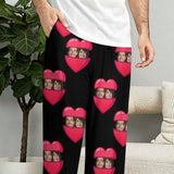 Custom Face Open Your Heart Slumber Party Unisex Long Pajama Pants For Men Women Kids