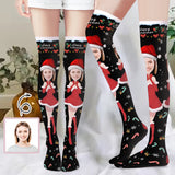 Custom Face Happy Christmas Stockings Women's Socks Personalized Funny Photo Socks Gift