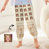 【Flash Sale】Custom Face Kid's Capibala Yellow Long Pajama Pants Best Gifts for Children