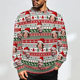 Custom Face Mens Ugly Christmas Sweater Personalized Face Sweatshirt