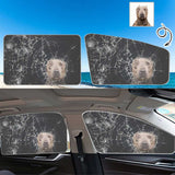 Custom Pet Face Car Side Window Sun Shades 4-Pieces Personalized Privacy Curtains Block Light UV Rays Protection
