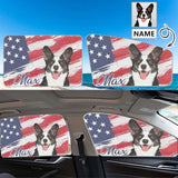 Custom Pet Face&Name Car Side Window Sun Shades 4-Pieces Personalized Privacy Curtains Block Light UV Rays Protection