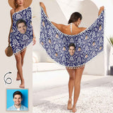 Custom Face Bohemia Style Beach Wraps Chiffon Sarong Bikini Swimsuit Cover Ups Skirt Tassels