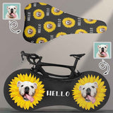 Custom Pet Face Sunflower Bike Wheel Cover Bike Seat Cover Anti Dust Bicycle Wheel Cover Bicycle Cushion Seat Protector