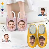 Custom Big Face Multicolor Cotton Slippers for Adult&Kids Personalized Non-Slip Slippers Warm House Shoes