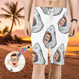 Custom Child Face Attack Shark Men's Beach Shorts