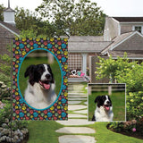 Custom Dog Face Round Paw Garden Flag