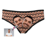 Custom Face Briefs Personalized Seamless Heads Underwear with Photo Women's High-cut Briefs