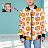 Custom Face Cartoon Lion Kid's All Over Print Bomber Jacket