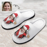 Custom Face Christmas All Over Print Cotton Slippers For Men Women