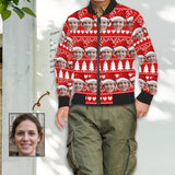 Custom Face Christmas Hat Love Men's Bomber Jacket