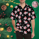 Custom Face Christmas Hats Men's Hawaiian Shirt