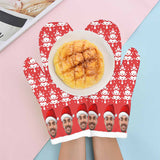 Custom Face Christmas Tree Heat Resistant Oven Mitt(A Pair)