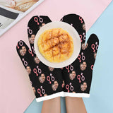 Custom Face Couple Heat Resistant Oven Mitt(A Pair)