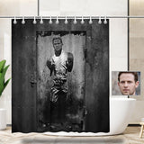 Custom Face Gray Door Shower Curtain 66