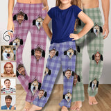 Custom Face Grid Family Matching Long Pajama Pants Personalized Sleepwear Slumber Party