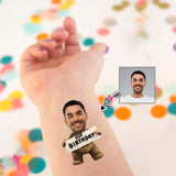 Custom Face Happy Birthday Bear Temporary Tattoo