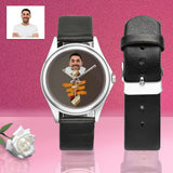 Custom Face Happy Every Day Tie Unisex Round Metal Watch