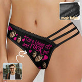 Custom Face Heart Women's Low Waist Mesh Briefs Personalized Underwear Panties for Women