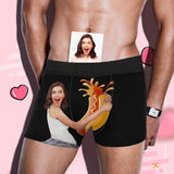 Custom Face Hot Dog Men's Print Boxer Briefs Design Your Own Custom Underwear Unique Design Gift