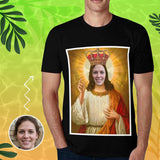 Custom Face Jesus Shirt Personalized Put My Face on Men's All Over Print T-shirt for Him