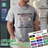Custom Photo&Name Unisex T-Shirt Personalised Shirts Gift for Happy Father's Day