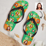 Custom Face Orange Flip Flops For Both Man And Woman Funny Gift For Vacation,Wedding Ideas For Guests