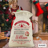 Custom Name Special Delivery Christmas Large Santa Bags Christmas Drawstring Bag for Xmas Party Favor Supplies Wrapping 21 x 32 Inch