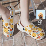Custom Pet Face Cute Flower Kid's Hole Shoes Personalized Photo Clog Shoes Child Funny Slippers