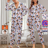 Custom Face American Flag Unisex Adult Hooded Onesie Jumpsuits with Pocket Personalized Zip One-piece Pajamas