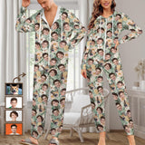 Custom Face Flowers Unisex Adult Hooded Onesie Jumpsuits with Pocket Personalized Zip One-piece Pajamas
