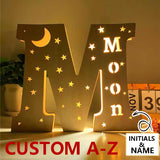 Custom Name Decor Led Night Light Engrave Stars and Moon Light Up Letters for Wall Alphabet Letters Light