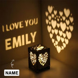 Custom Name Wooden Statement Lantern Cozy Patchwork Gift Atmosphere Lamp