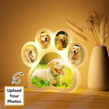 Personalized Photo Pet Paw Lamp Custom Night Light Gift for Pet Lover Cat Dog Paws Decor Memorial Gifts Acrylic Table Lamp