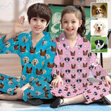 #2-15Y Kid's Pajamas Custom Sleepwear with Pet Dog Face Personalized Pajama Set For Boys&Girls 2-15Y
