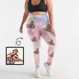 #Plus Size Custom Photo Colorful Women's Plus Size Stretch Leggings