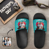 Custom Photo Heart Slide Sandals For Father's Day Gifts