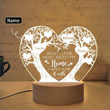 Custom Name What I Love Most Heart-Shaped Acrylic Panel With Light Base