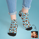 Custom Photo Socks Low Cut Ankle Socks Little Penguin Personalised Men's Ankle Socks