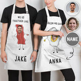Custom Face&Name Bacon And Eggs All Over Print Adjustable Apron